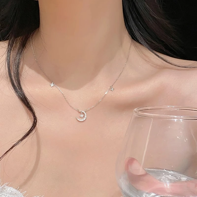 FARCOKO/法蔻 坠链均925银 月亮项链女款轻奢小众配饰情人节礼物