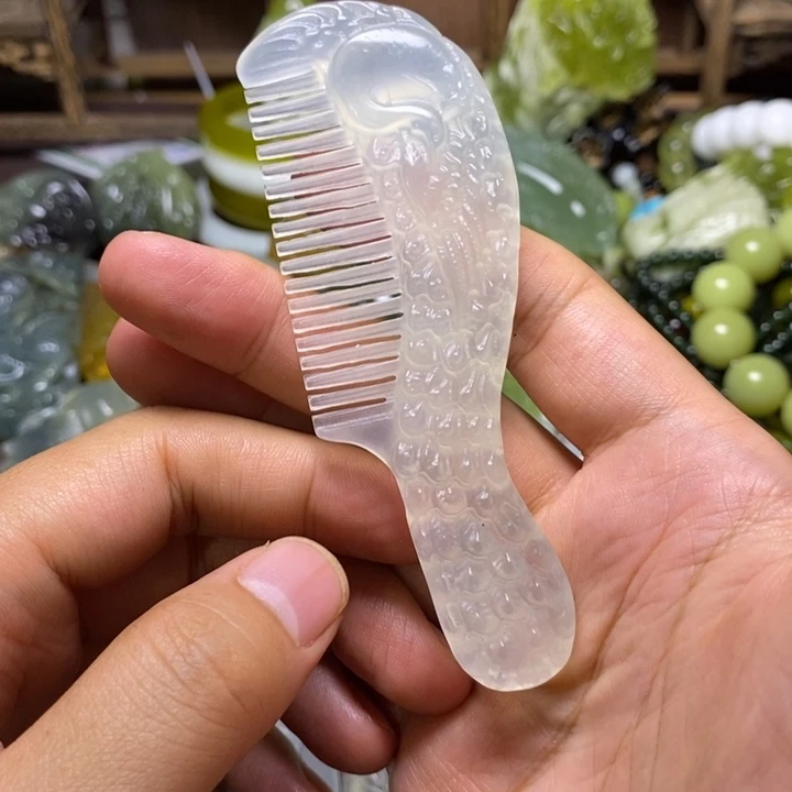 孤***场岫玉未镶嵌岫玉梳子