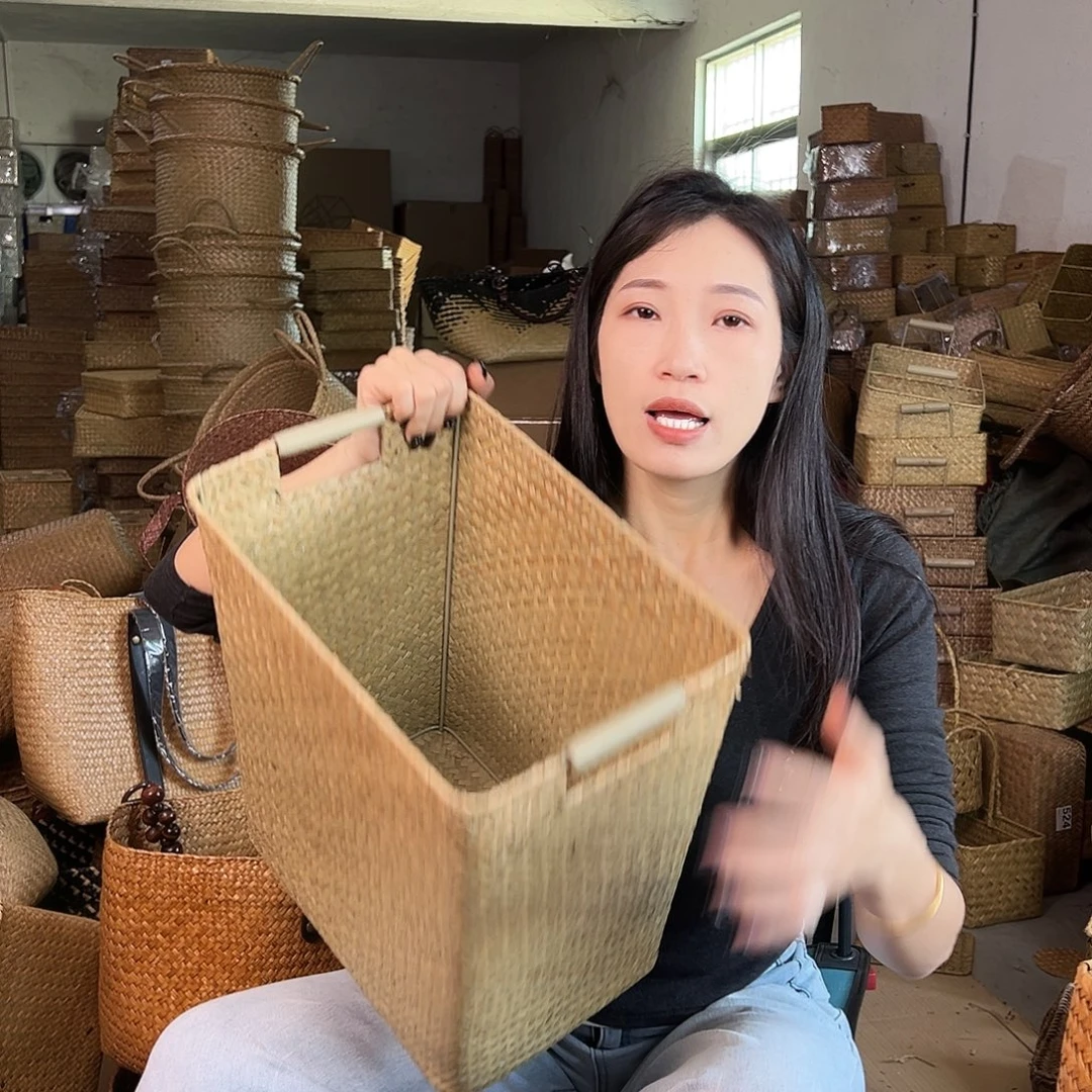 草编草编包/草编收纳盒带瑕疵