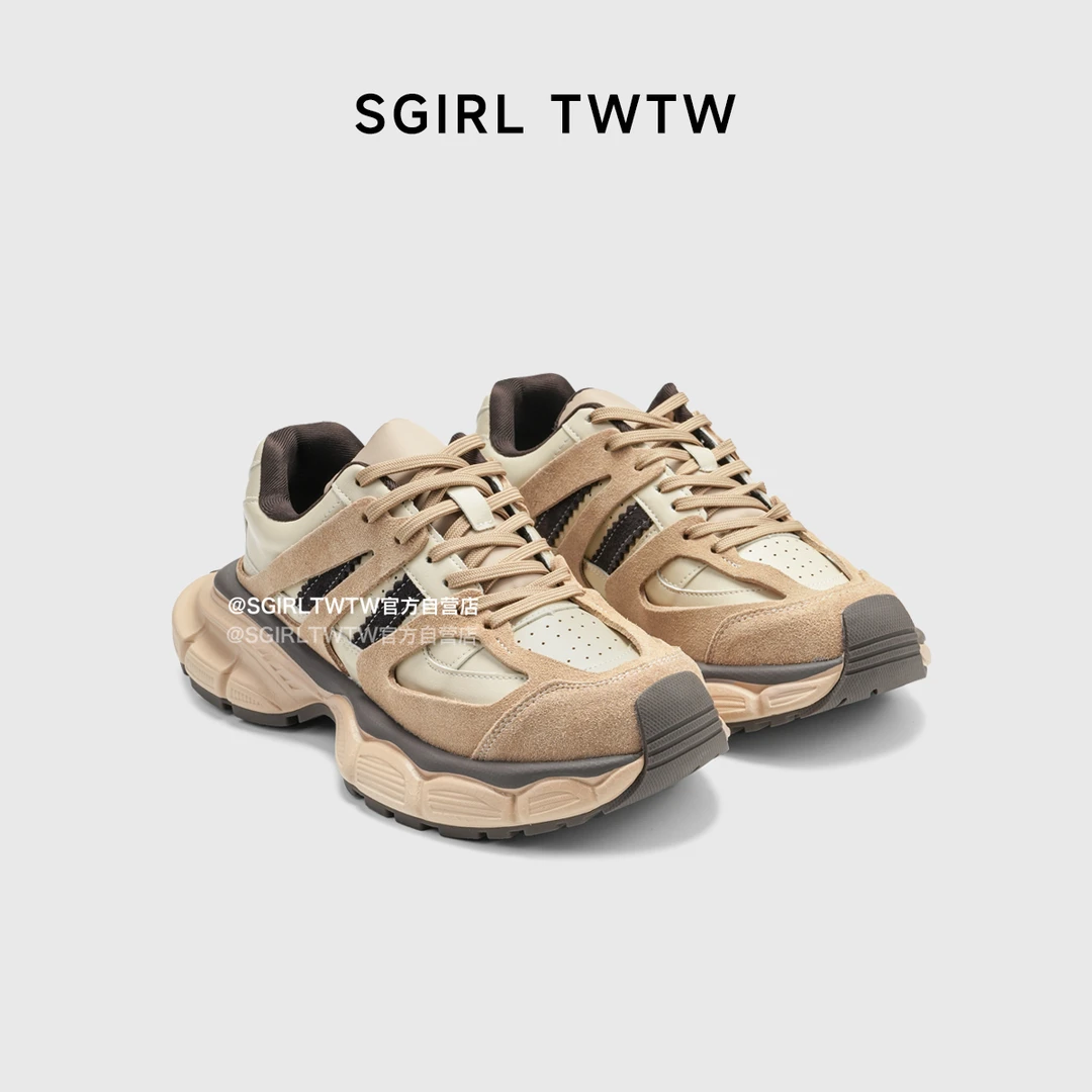 SGIRL TWTW巨好看！复古厚底休闲老爹鞋女透气百搭超火跑步运动鞋
