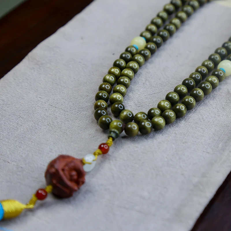 非金属木质吊坠 QQ青金蓝穗禅珠串