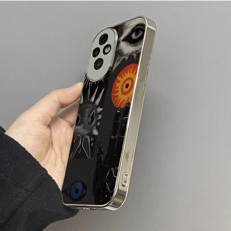 米白底空洞艺术适用荣耀300手机壳全包防摔honor200pro高级感100