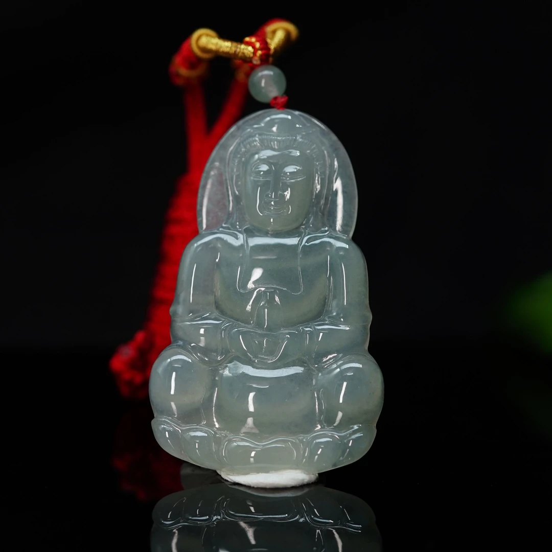 27天然缅甸翡翠A货冰晴观音/700479北京中保拍卖