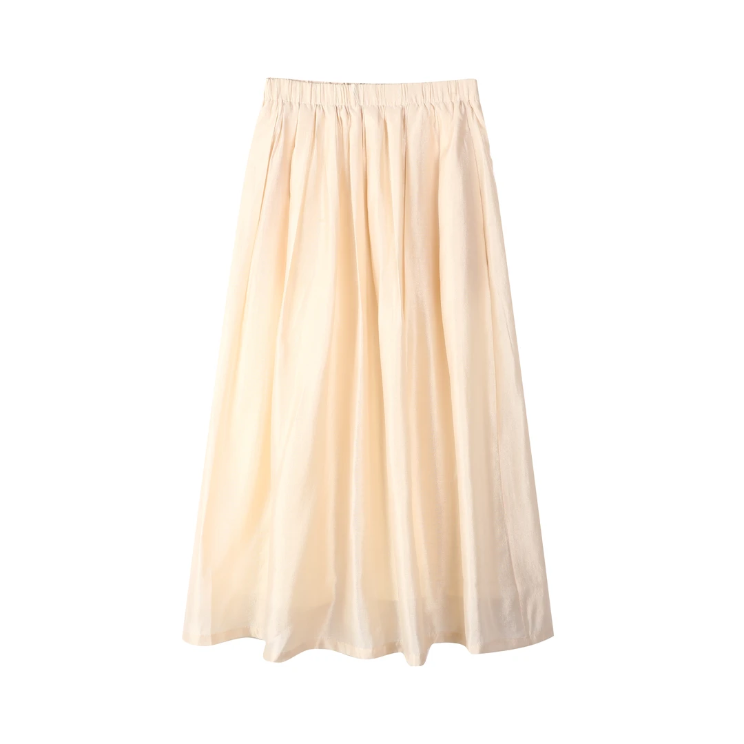 25早春新款不规则褶皱半身裙0074