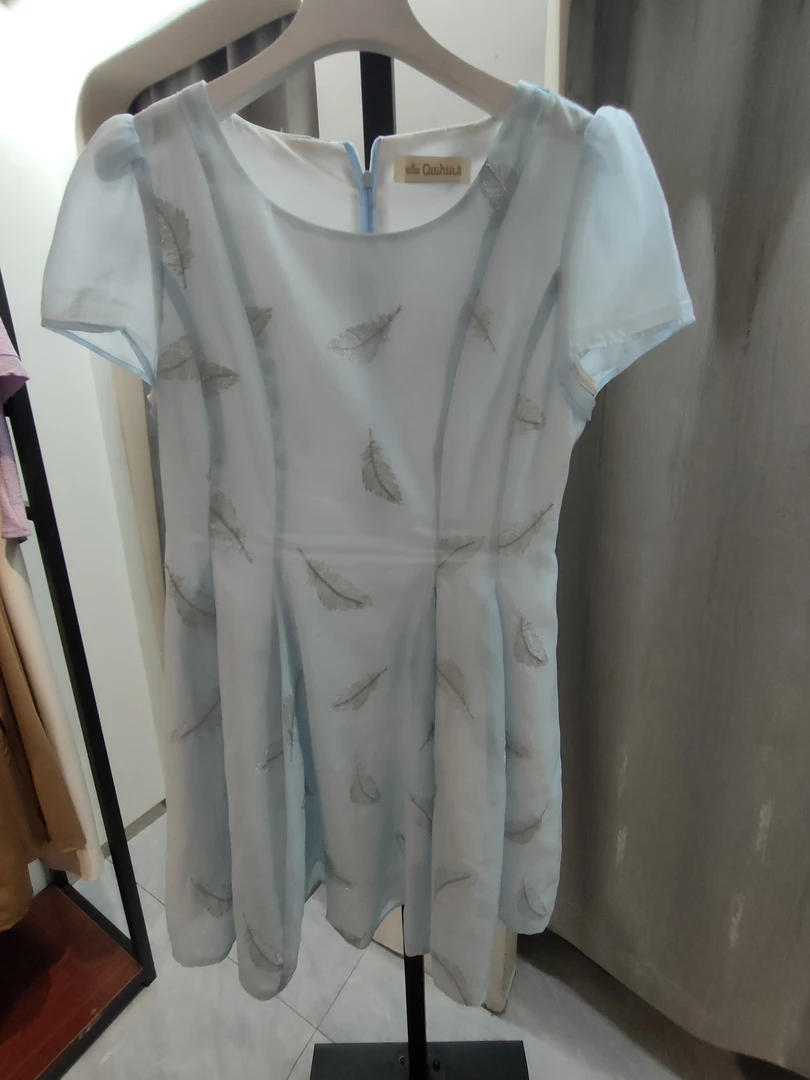 5305夏季显瘦方领提花连衣裙（100斤可穿）