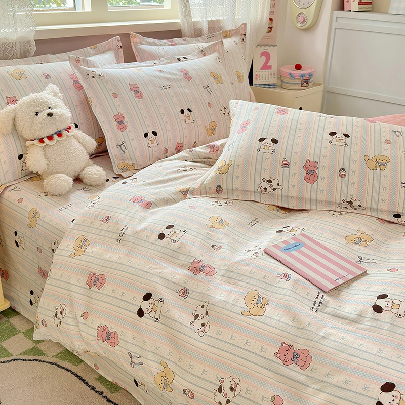 【单被套】100%全棉床上用品斜纹小清新卡通可爱小碎花单人双人被罩