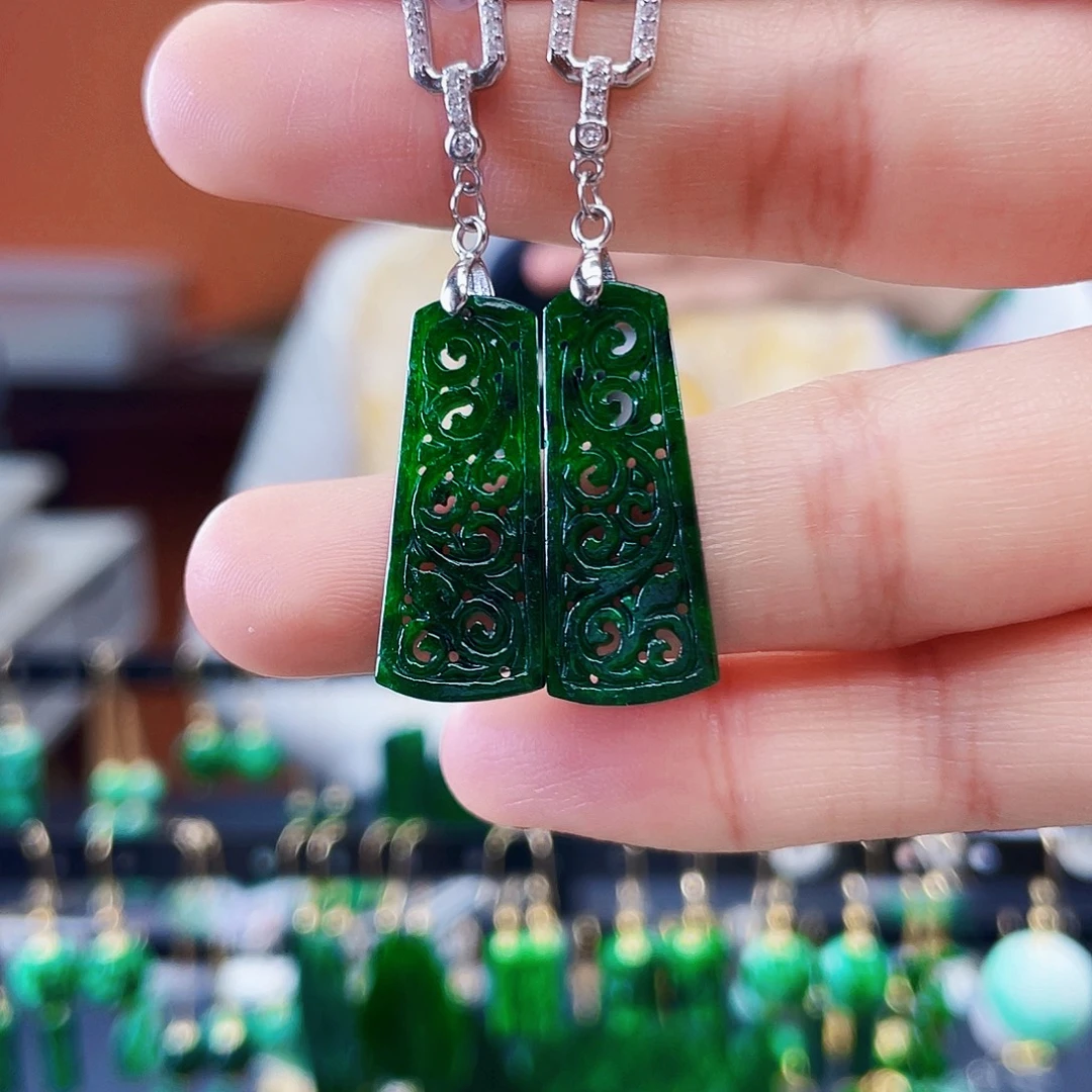 翡翠未镶嵌耳饰饰品