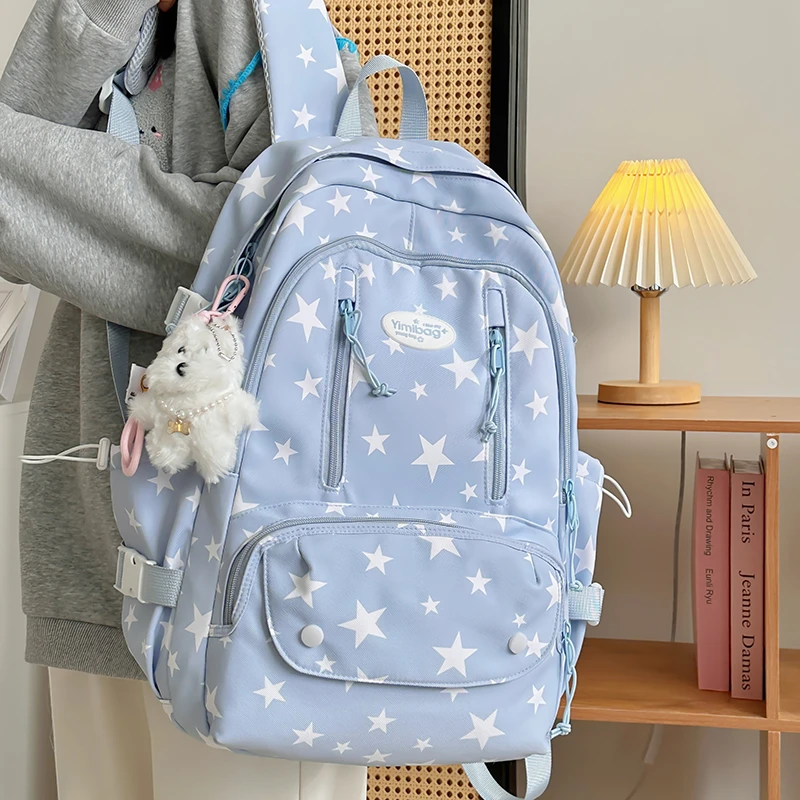 学院风韩版女拉链书包时尚高中生高颜值初中小清新森系小学生