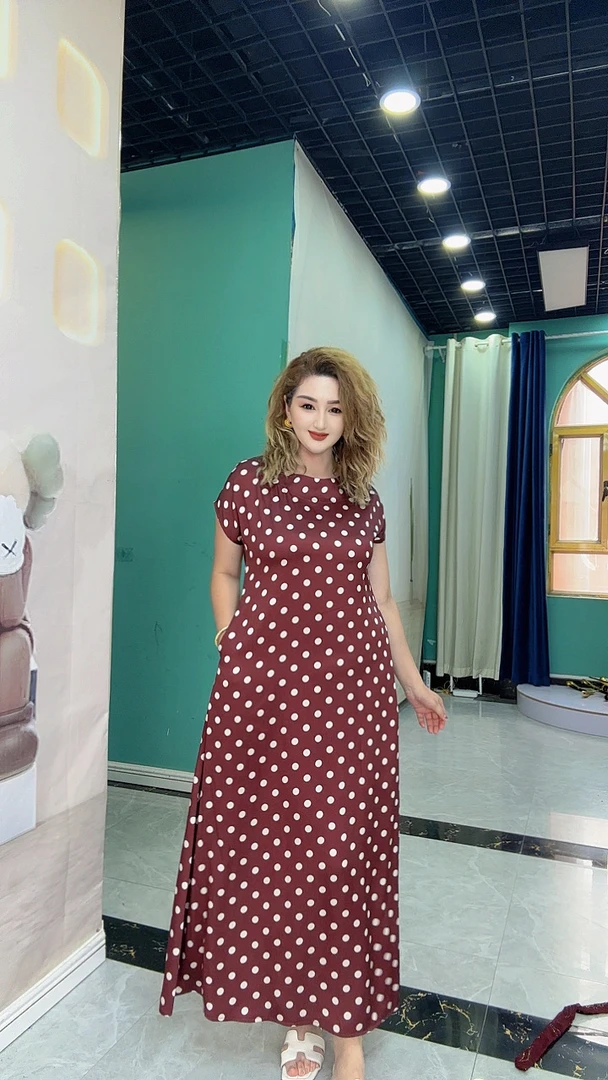 夏季新款赫本风波点丝气质时尚A字连衣裙