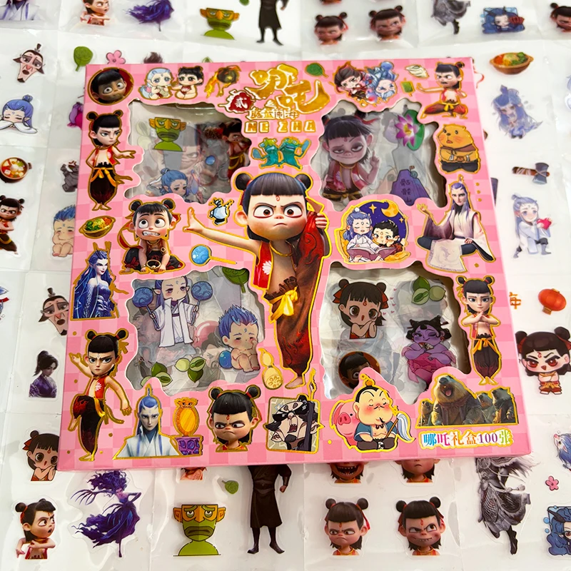 哪吒贴纸透明贴纸儿童网红diy贴画男女孩卡通贴纸手帐贴贴纸