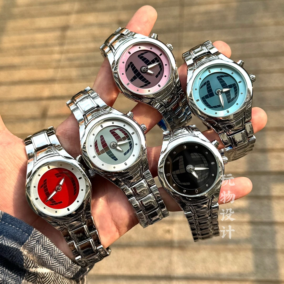 玩物正品圆形动态y2k情侣复古数字跳动双显式千禧年vintage手表