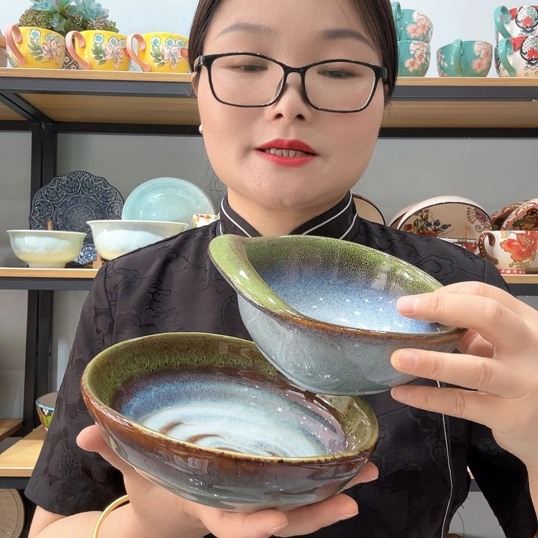瓷片小可陶瓷餐具一组两个