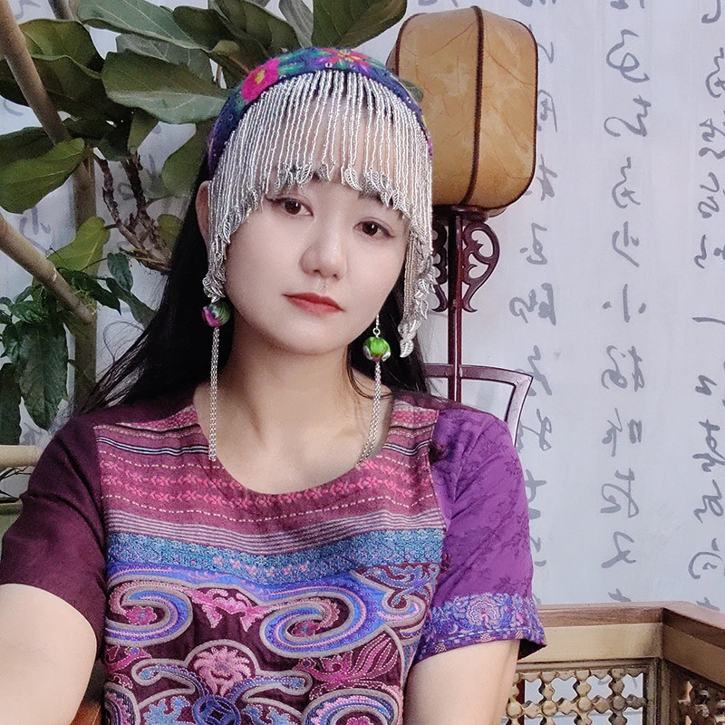 民族风宽发卡老绣发箍34