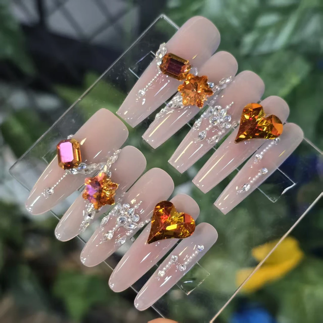 金色时光丶(奥捷+小钢珠+)珠宝级丶手工穿戴甲