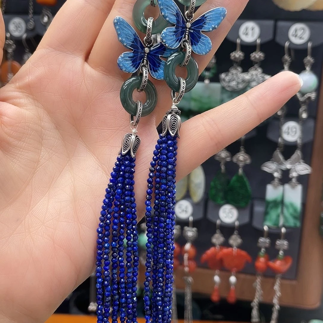 翡翠耳饰银S925镶嵌图****族057ghhhgh