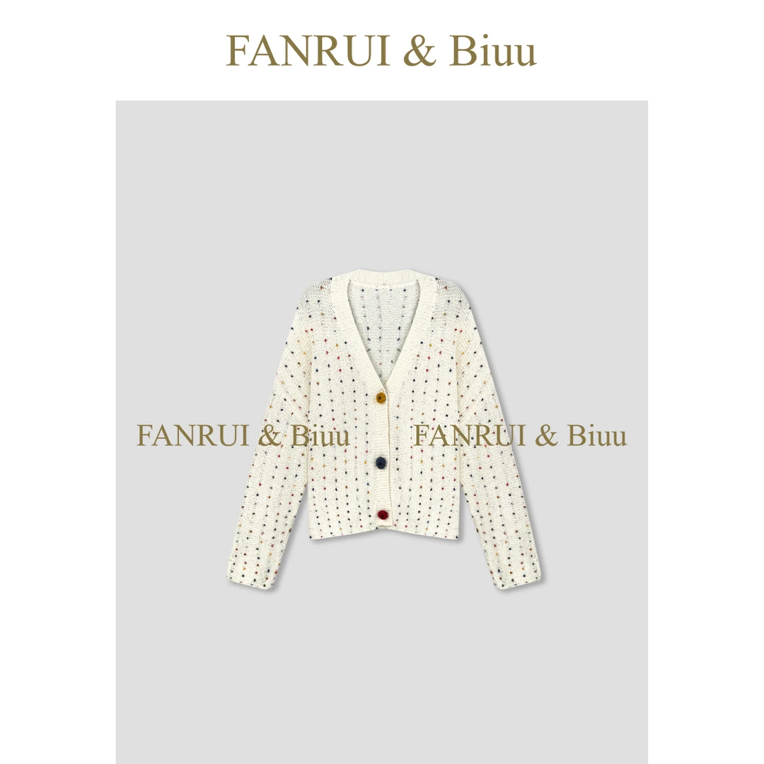 FANRUI/泛芮「贝贝biuu」颗粒纱羊毛气质时髦洋气针织衫开衫B18075