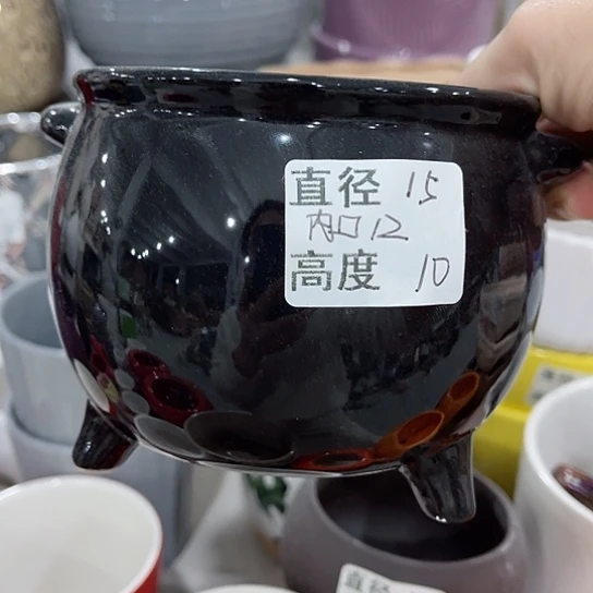 多肉绿植陶瓷花盆9.9包邮，有孔