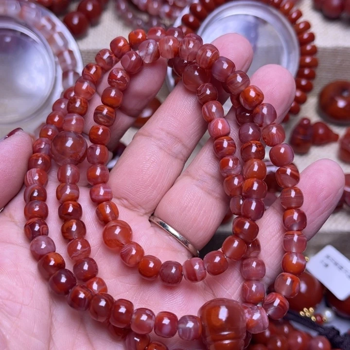 南红玛瑙未镶嵌手链火焰108