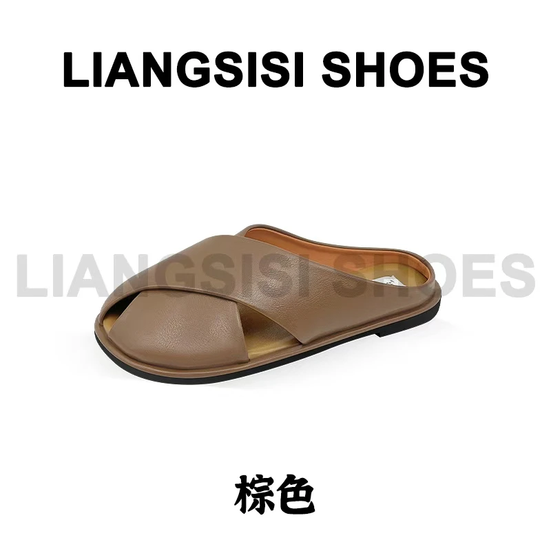 梁思思SHOES新款透气时尚百搭平底包头拖-XH603