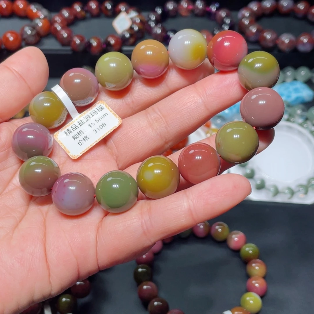 玛瑙/玉髓手链未镶嵌小*子盐源手链，77.77