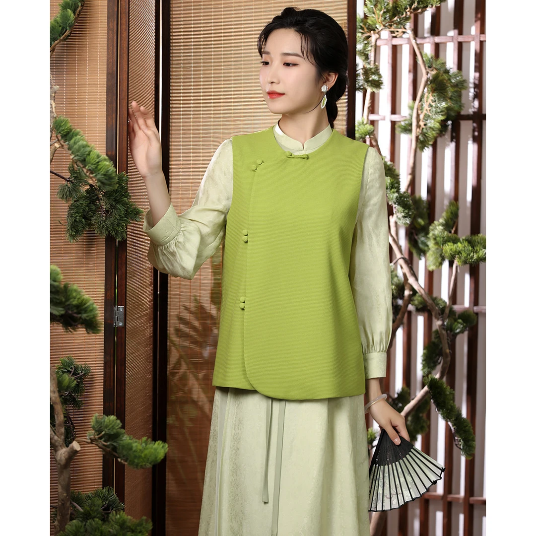 （崔万志国风）新中式国风无袖设计款马甲 通勤百搭旗袍马夹DW5536