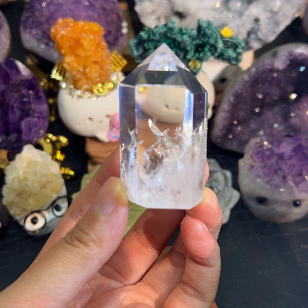 珠宝半成品水晶未镶嵌30白水晶柱子