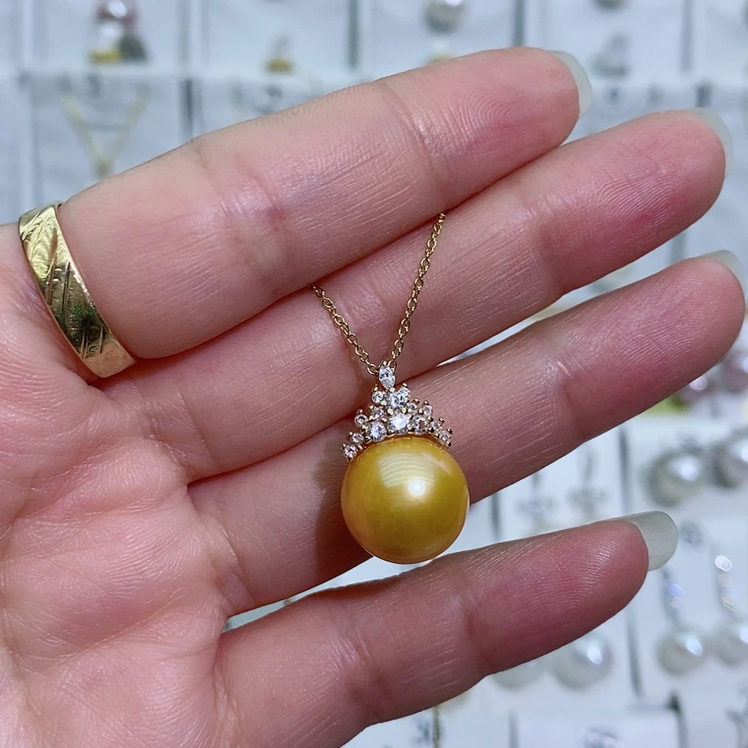 淡水珍珠银S925镶嵌吊坠(赠链)