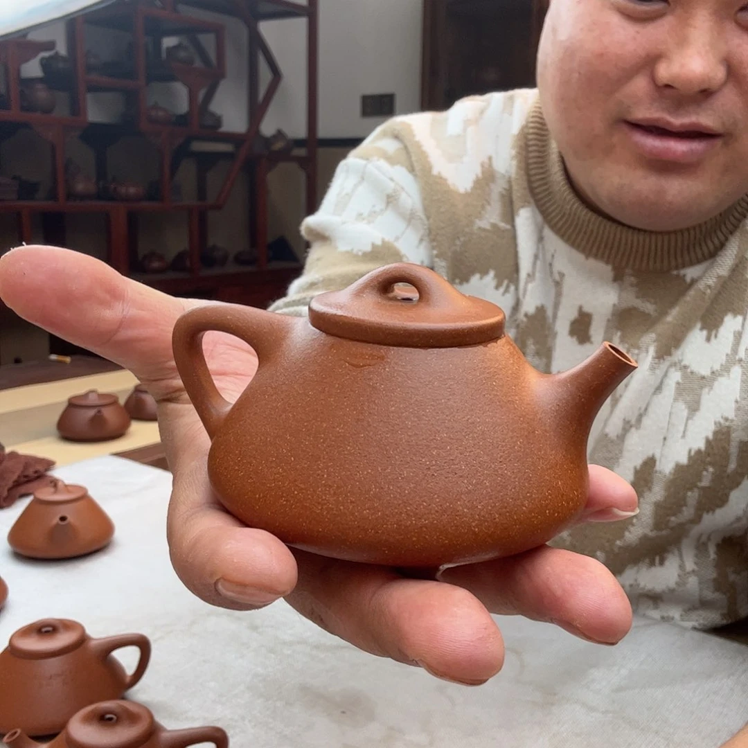 紫砂茶壶微瑕、把小石瓢150cc