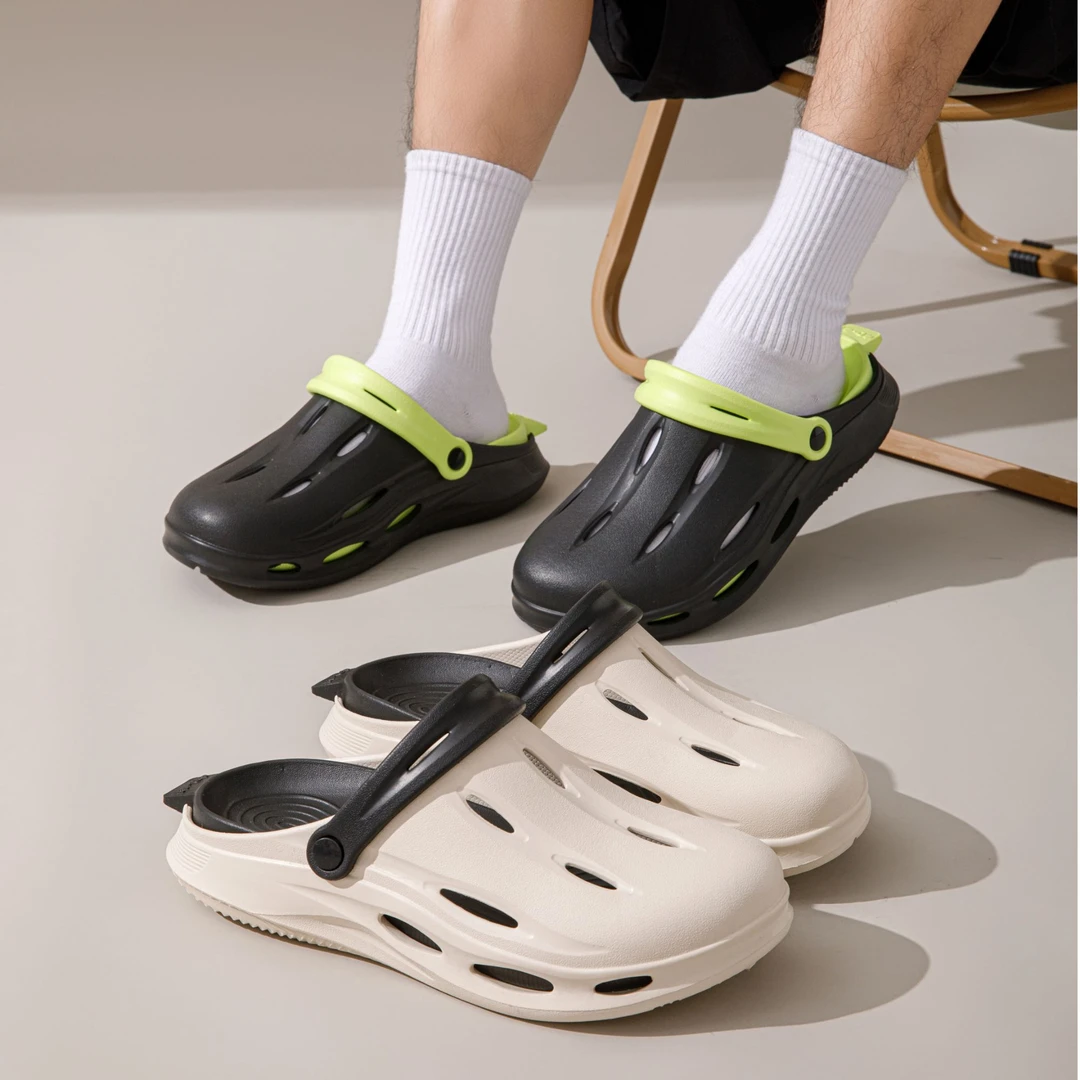 夏季新款包头凉拖厚底休闲ins青春潮流耐磨洞洞鞋防滑拖鞋23240