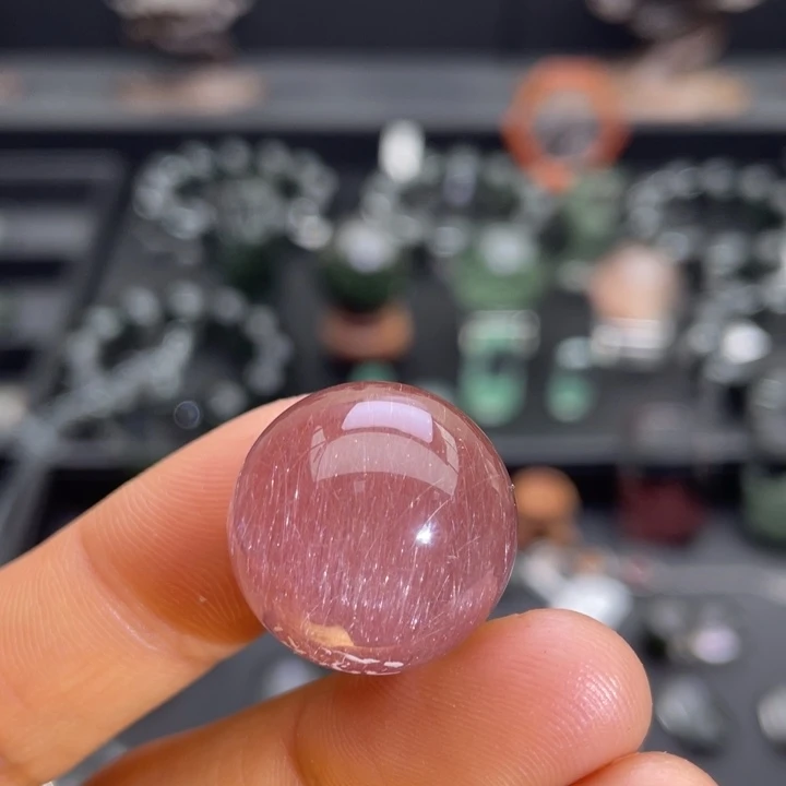 水晶颈饰未镶嵌粉紫兔毛单珠定制