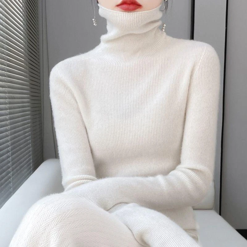 秋冬女针织内女感配毛衣搭紧洋气身高奢轻衫打底堆堆高领领级