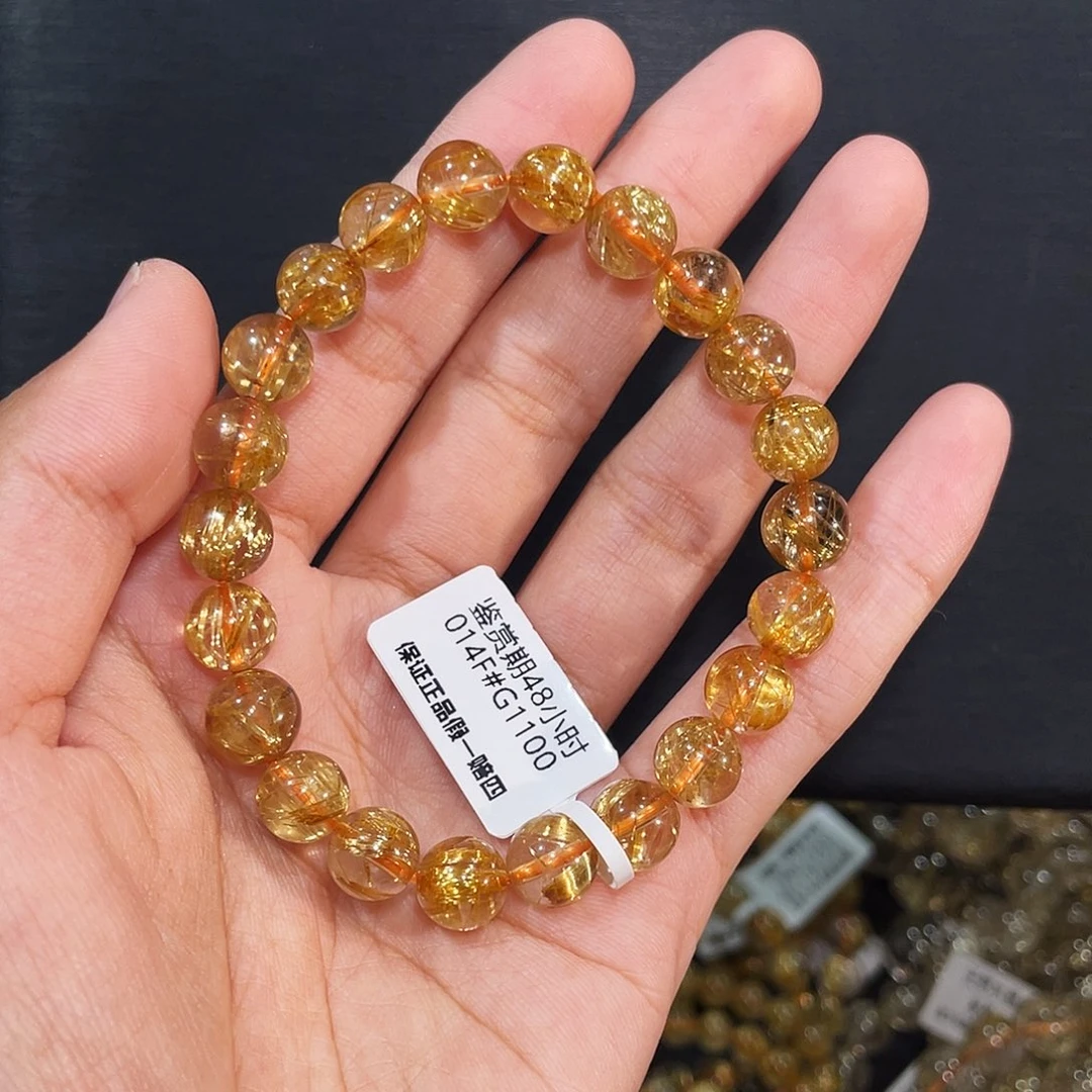 未镶嵌发晶手链烟花钛晶8.9mm