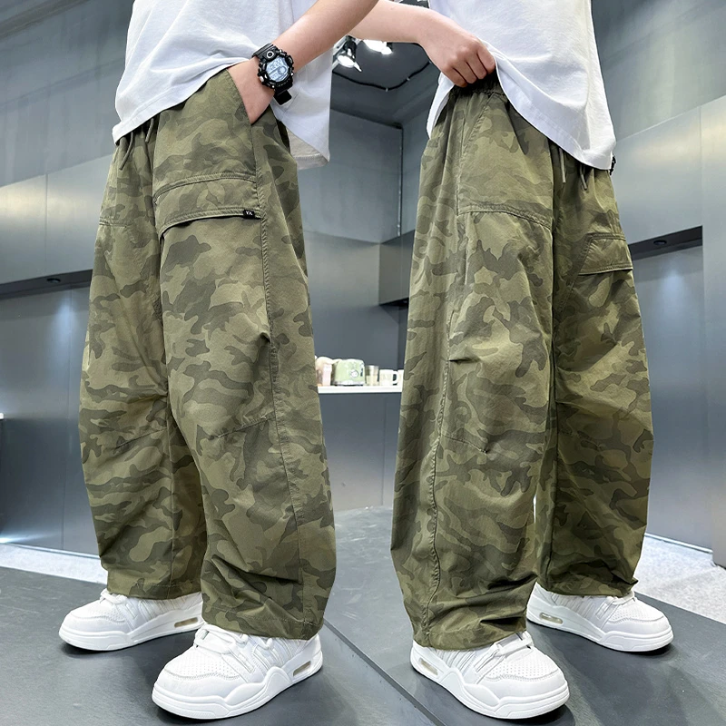 迷彩裤子男童防蚊裤夏季薄款速干直筒裤儿童夏装2025新款大男童装
