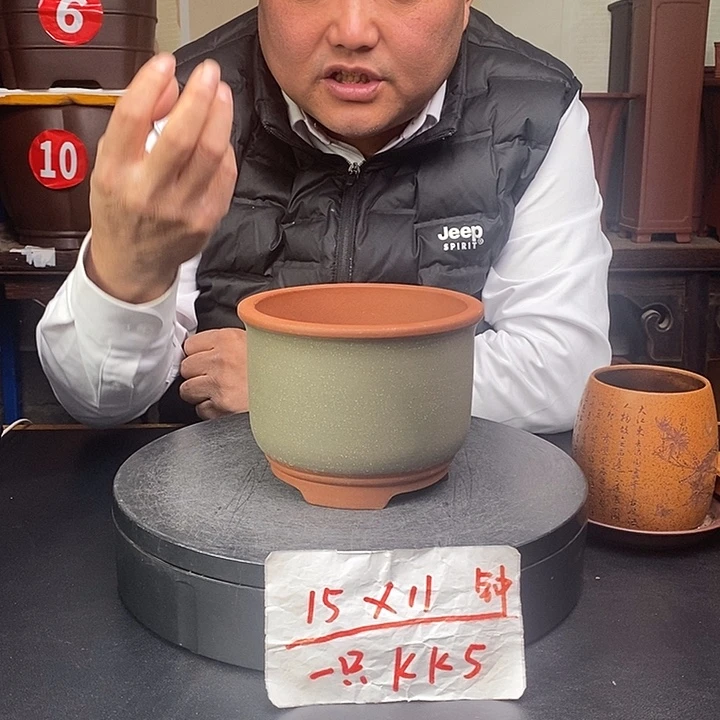 紫砂花盆货号一只KK5