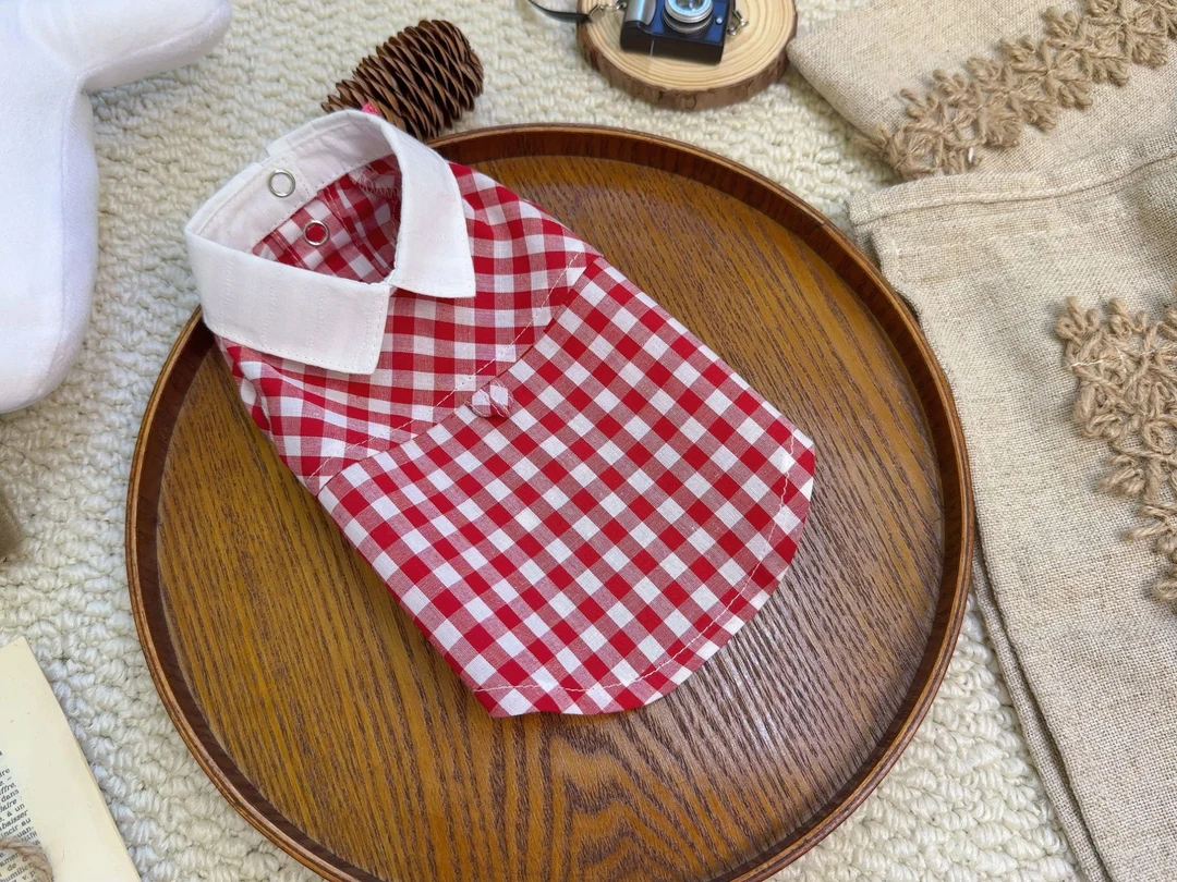 韩版格子宠物服装