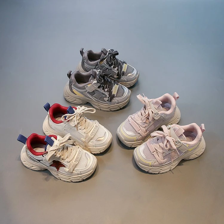 女童运动鞋2025秋季新款儿童软底老爹鞋网面透气中大童跑步鞋