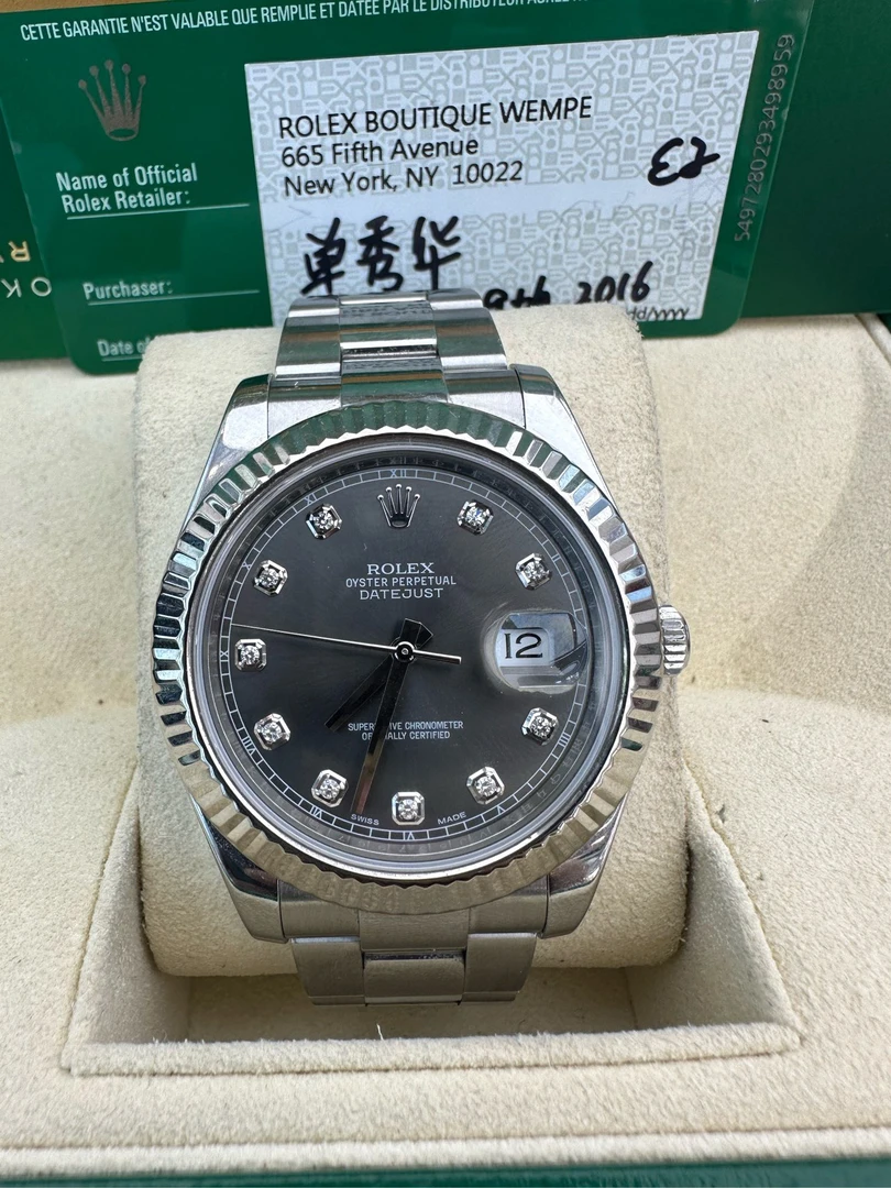 99新 Rolex/劳力士 116334灰盘钻刻41表径自动机械男表日志型