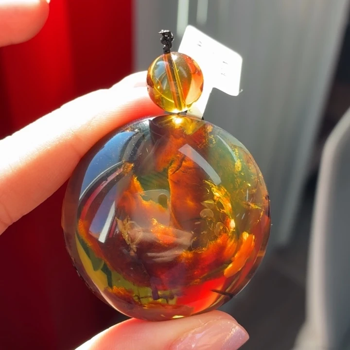 琥珀未镶嵌珠宝奇石绿茶金丝聚宝盆