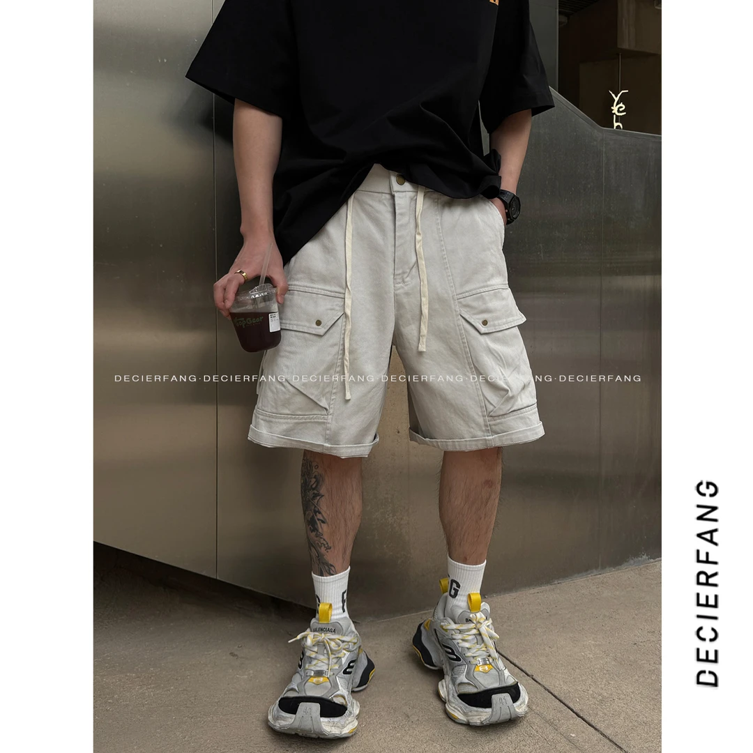 DF25ss夏季美式休闲户外大口袋工装短裤