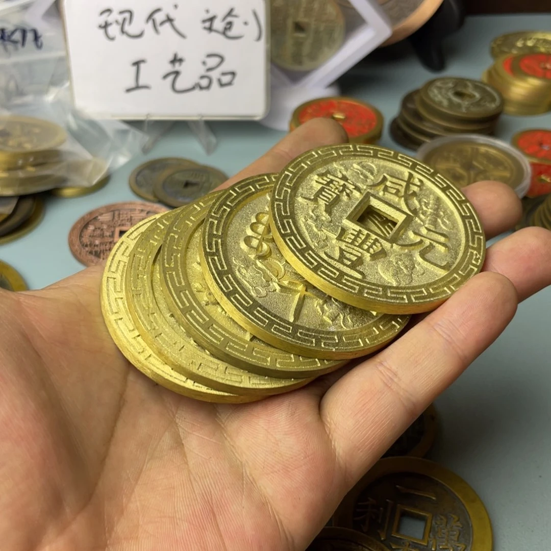 铜如**花现代仿制工艺文创铜币