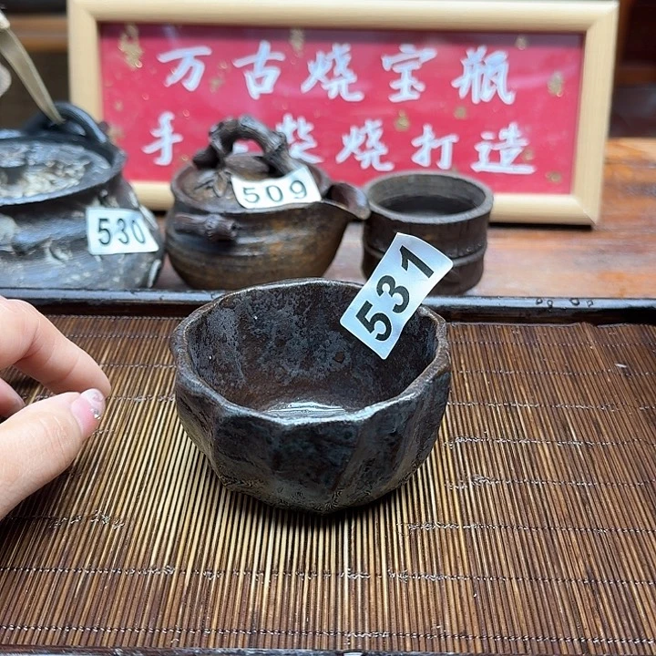 纯手工制作粗陶茶具