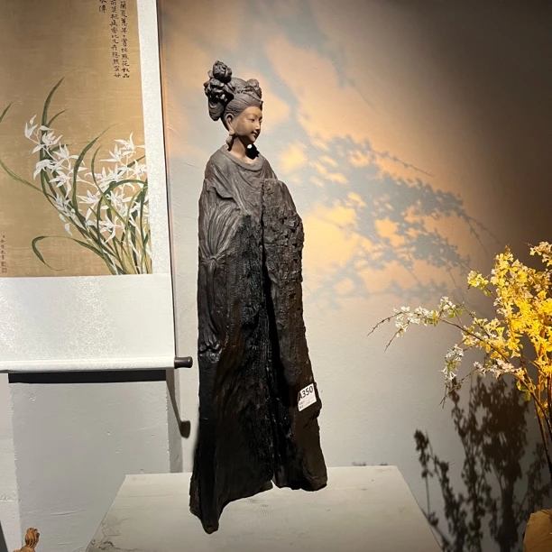 匠心制作仕女摆件阴沉木根雕精品家居装饰艺术品