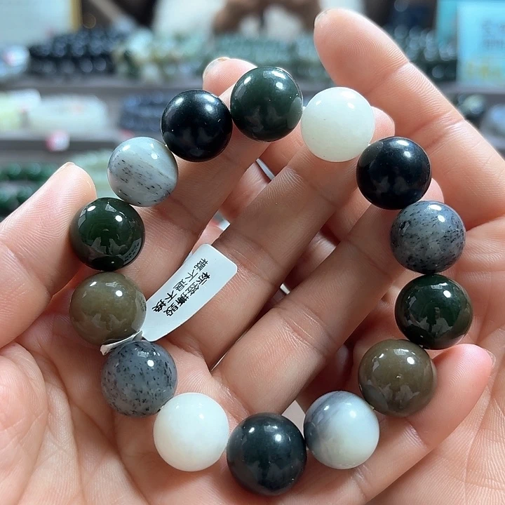 和田玉手链未镶嵌多宝卡16