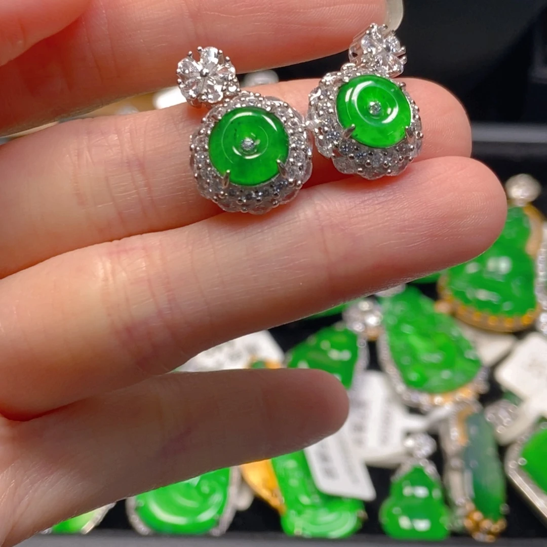 翡翠银S925镶嵌吊坠(不含链)