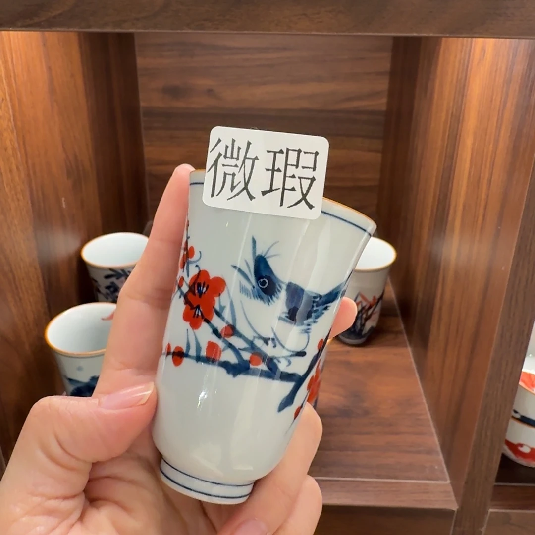 釉下手绘茶具微瑕