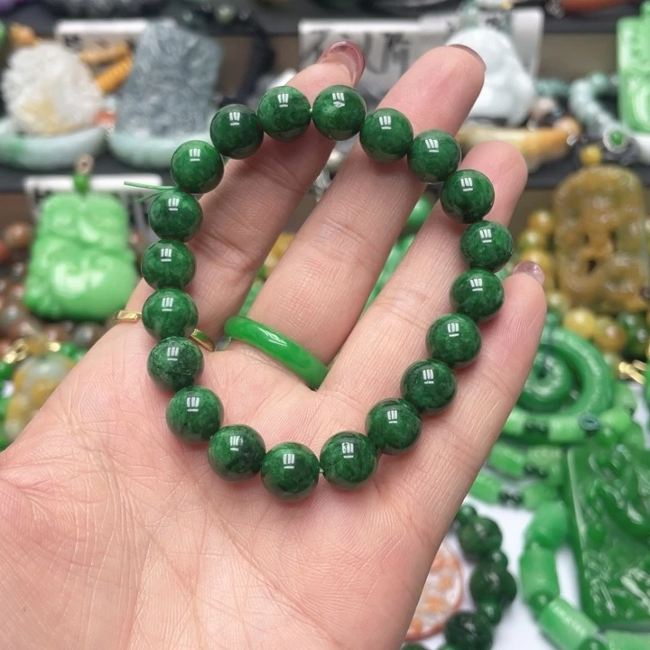 翡翠未镶嵌颈饰手链干青处理5