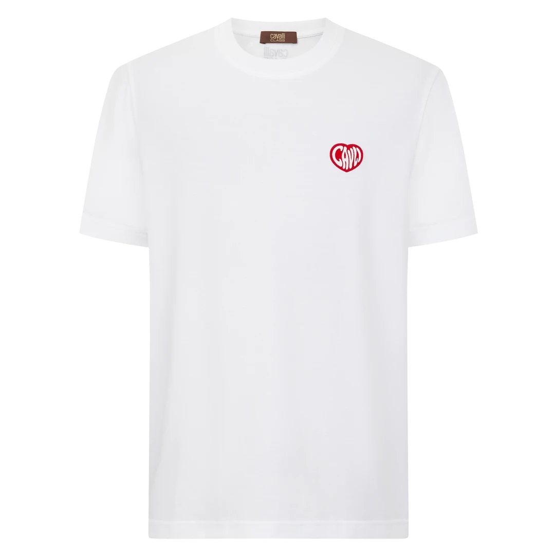 Cavalli Class25男款圆领夏短袖爱心小logo休闲修身 RWC496