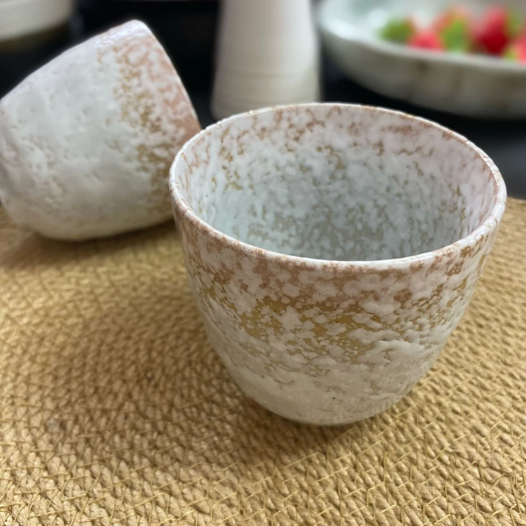 日式复古青花窑变手握杯主人杯功夫茶具（拍一发二）