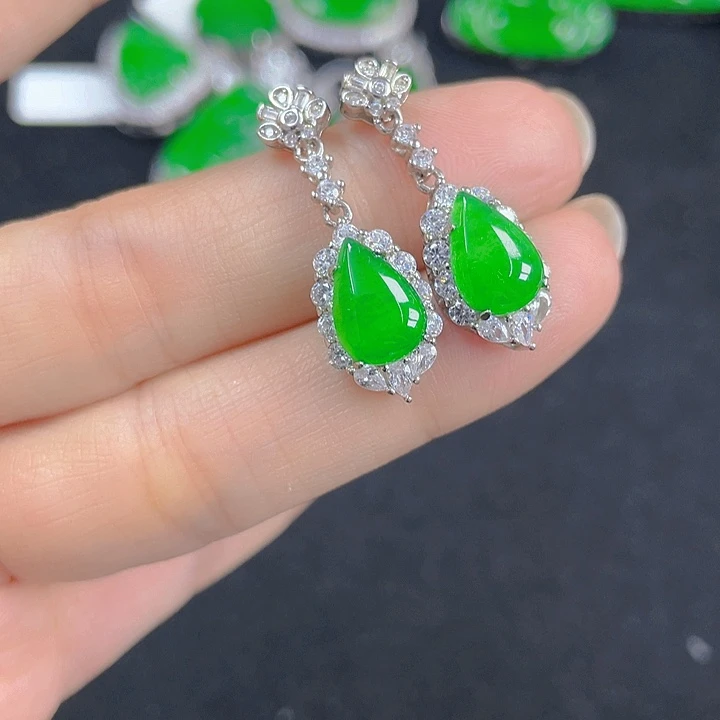 翡翠银S925镶嵌吊坠(不含链)