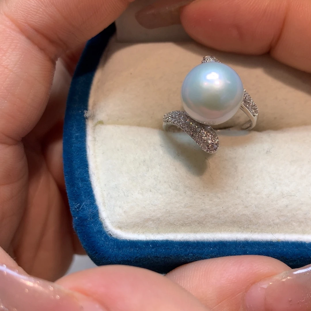 淡水珍珠戒指银S925镶嵌